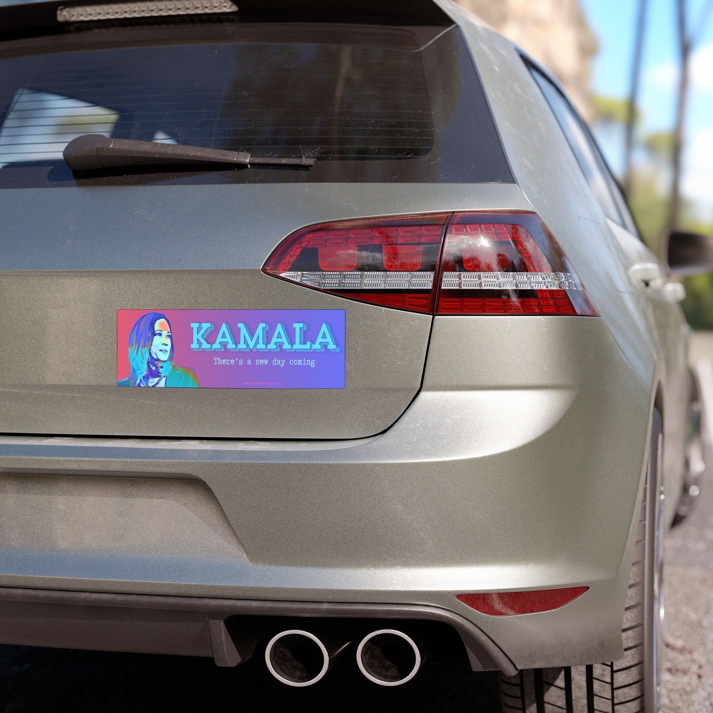 Kamala, a new day is coming car magnet