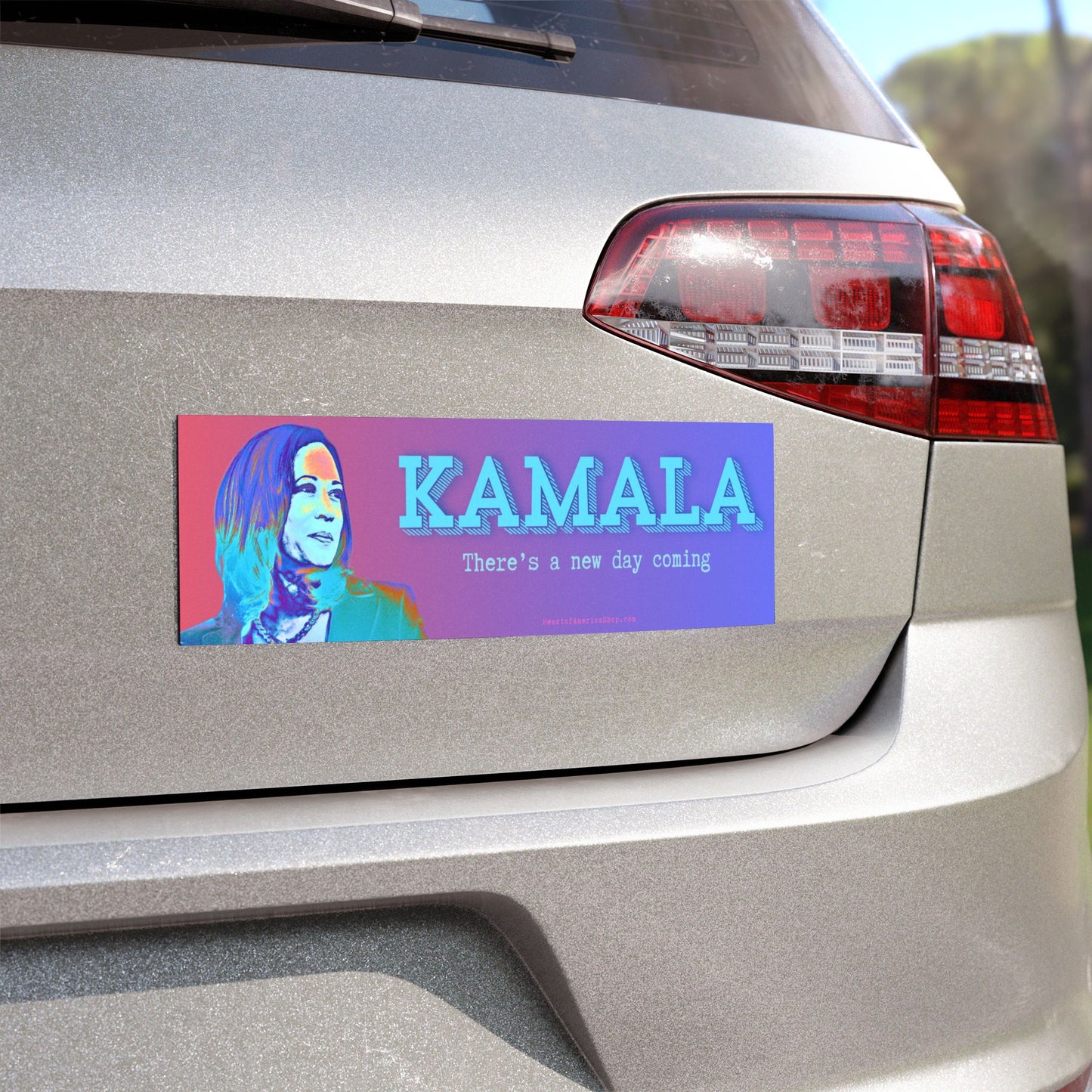 Kamala, a new day is coming car magnet