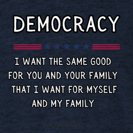 Democracy is love t-shirt, men's, unisex